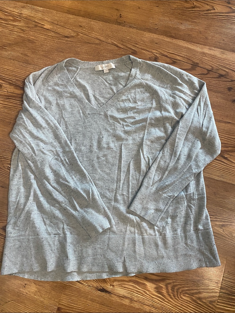 LOFT Light Gray Women's V-Neck Sweater